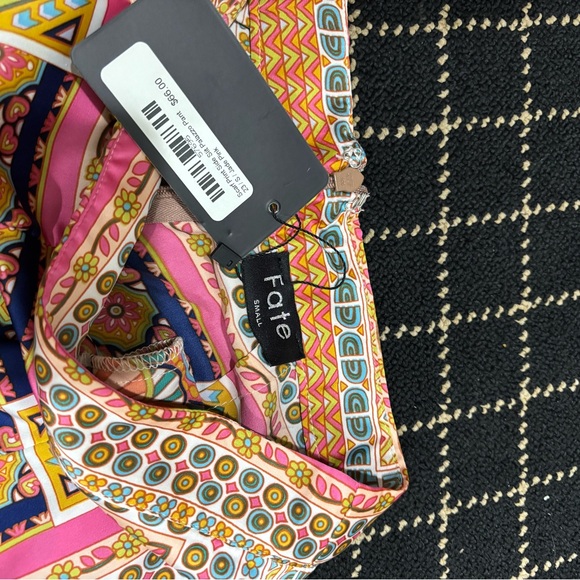 Fate Multicolor Paisley-Print Skirt - Pink, Yellow, Blue - Picture 2 of 3